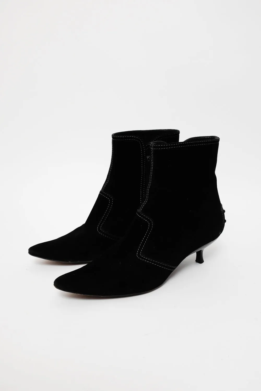 0065_TODS 39 BLACK SUEDE STILETTO BOOTS