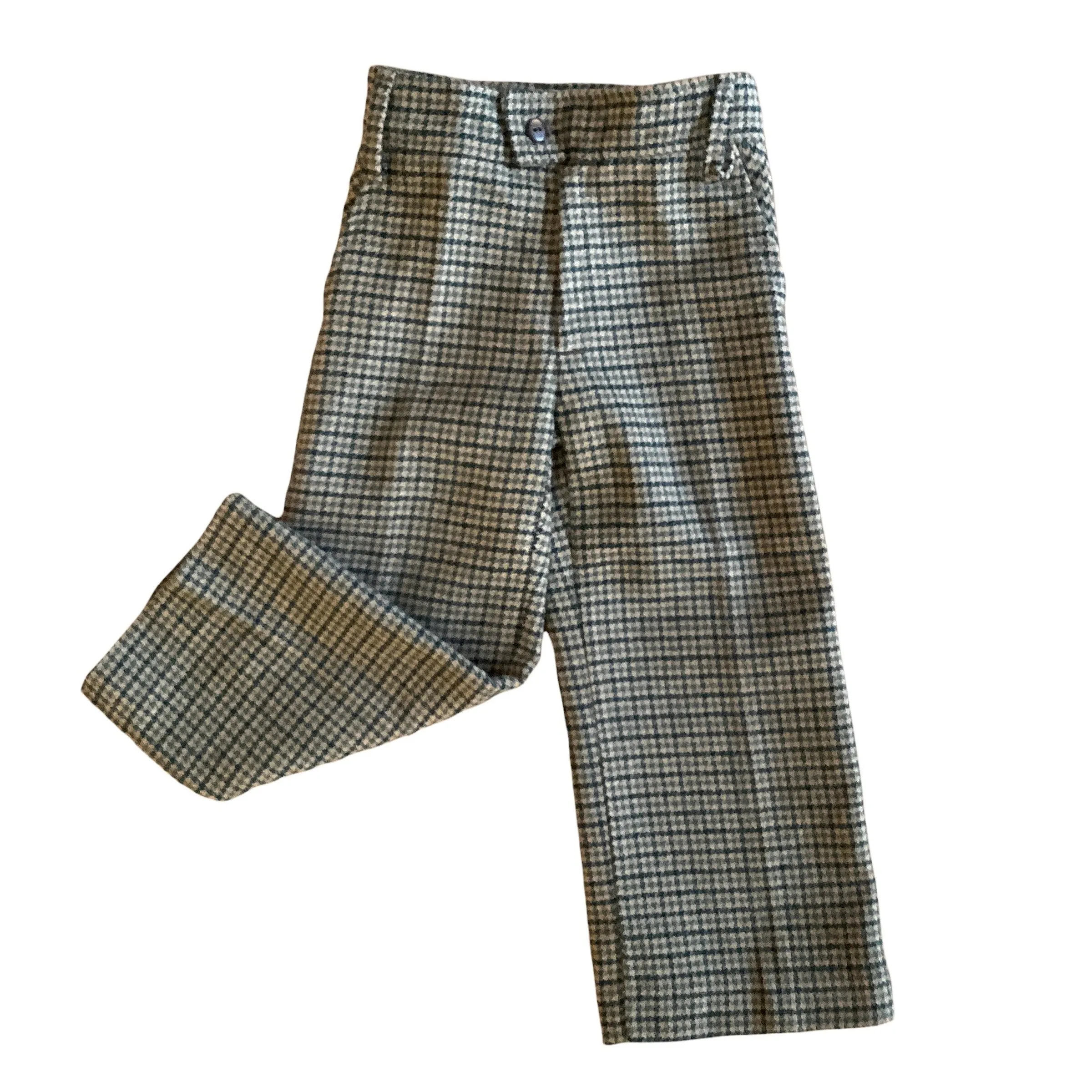 1970s  Houndstooth Flare Trousers /  12-18M