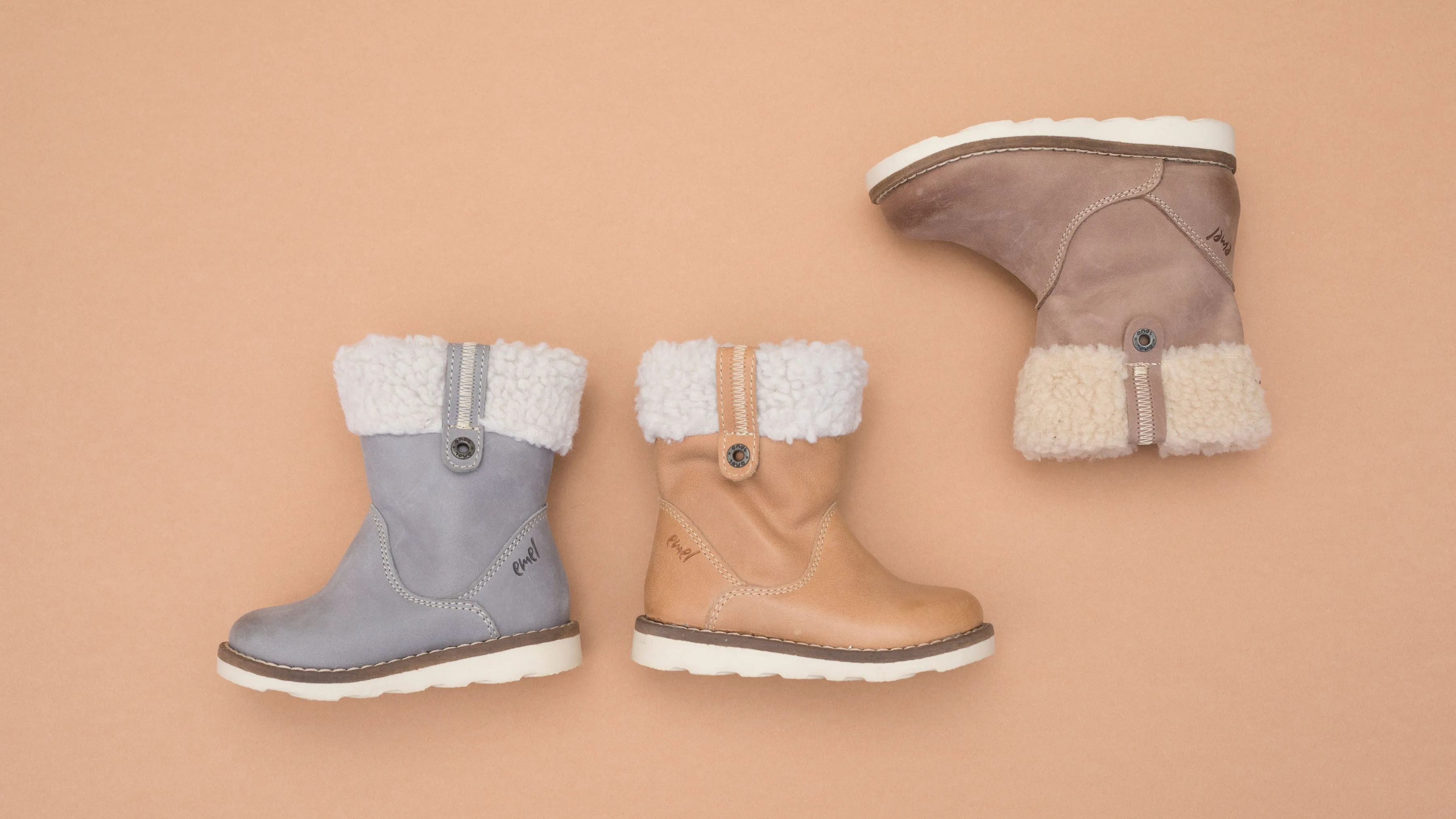 (2650-3) Emel beige winter boots