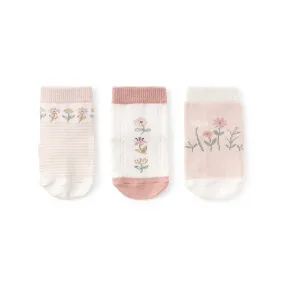 3 Pack Non-Slip Socks Flower