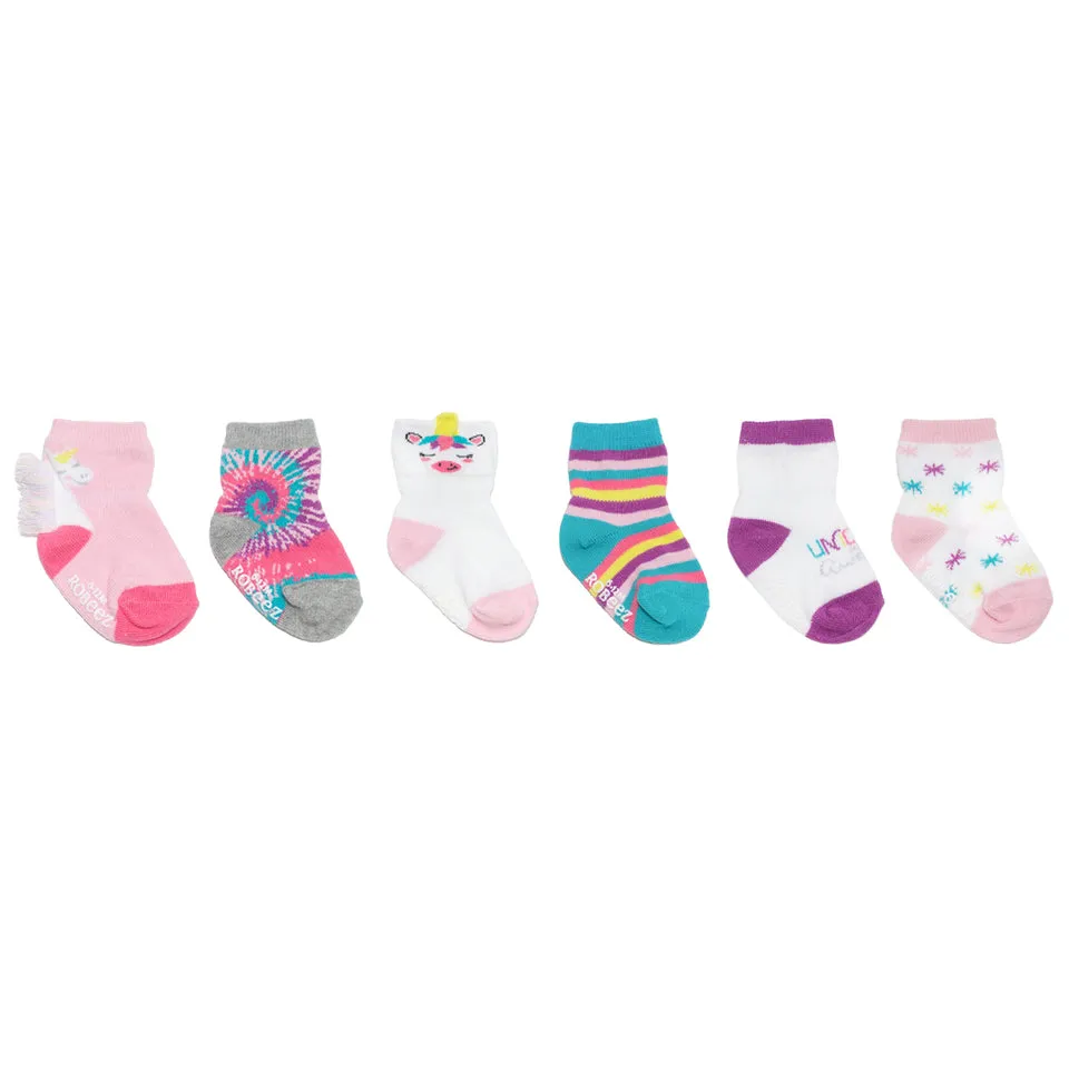 6pk Baby Crew Socks - Magical Unicorn