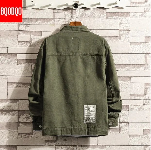 6XL Baggy Jackets Black Cotton Autumn Streetwear Fashion Army Green Hip Hop College Military Style Coat Japan Bomber Jacket Men