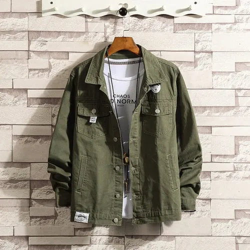 6XL Baggy Jackets Black Cotton Autumn Streetwear Fashion Army Green Hip Hop College Military Style Coat Japan Bomber Jacket Men