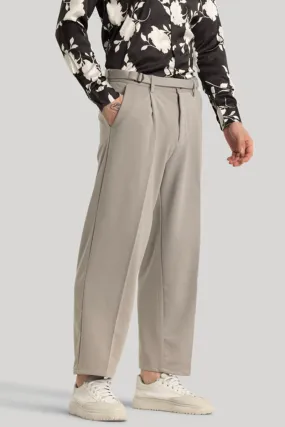 Alessio Light Grey Plain Relaxed Fit Korean Trousers