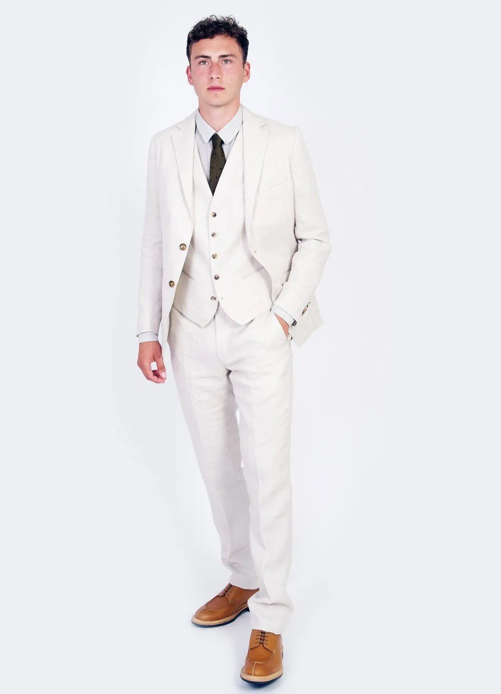 ALEX | Formal Suit Trousers | Ecru