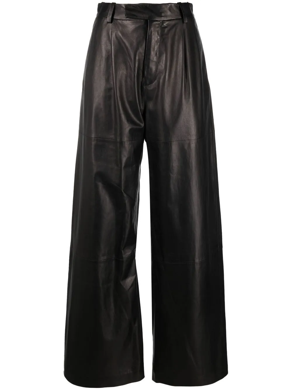 AMIRI High-Waisted Leather Wide-Leg Trousers