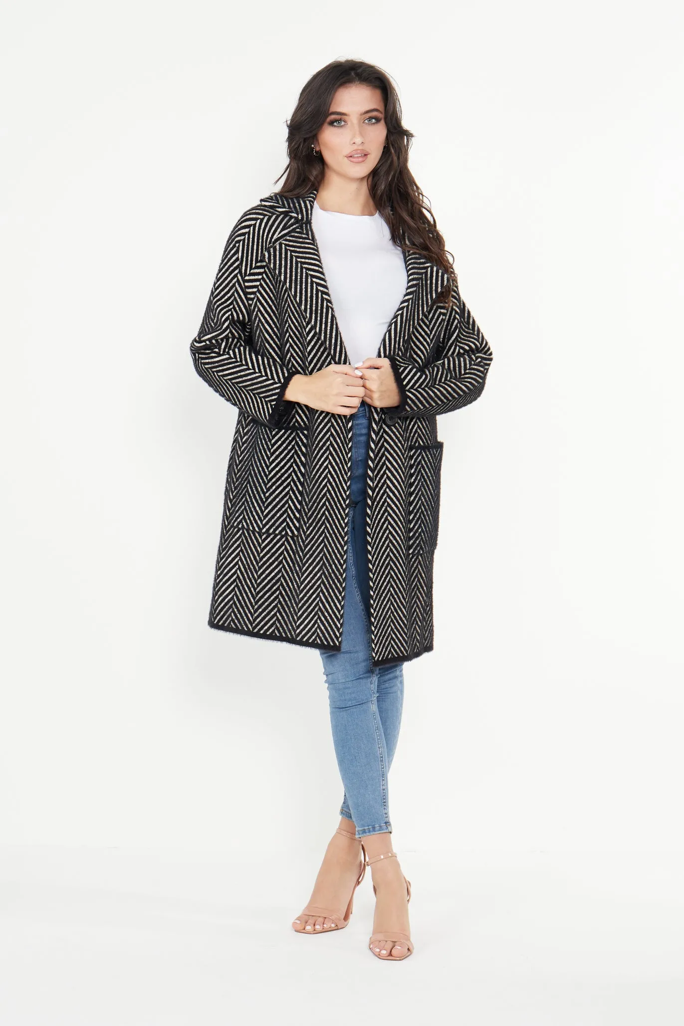 Angeleye Fluffy Striped Coat