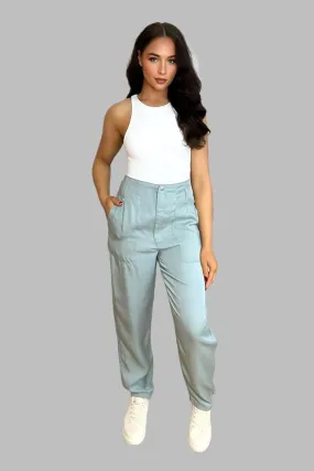 Aqua High Waist Summer Slacks Trousers