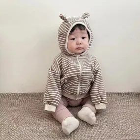 Baby Striped Hooded Coat