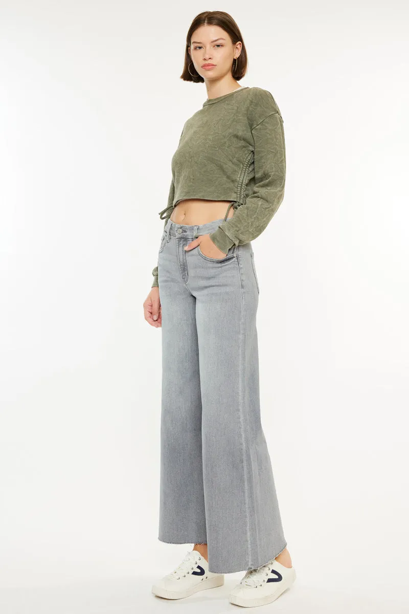 Bada High Rise Cropped Palazzo Jeans