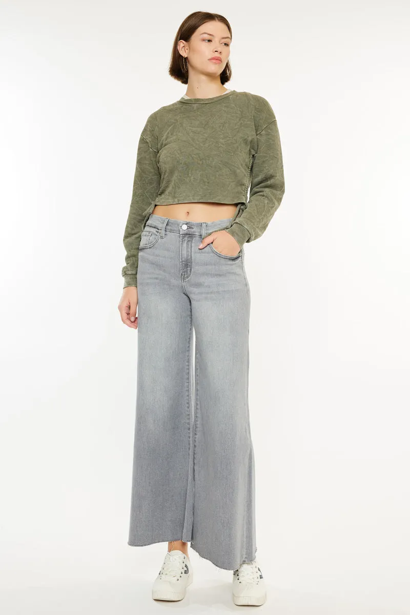 Bada High Rise Cropped Palazzo Jeans