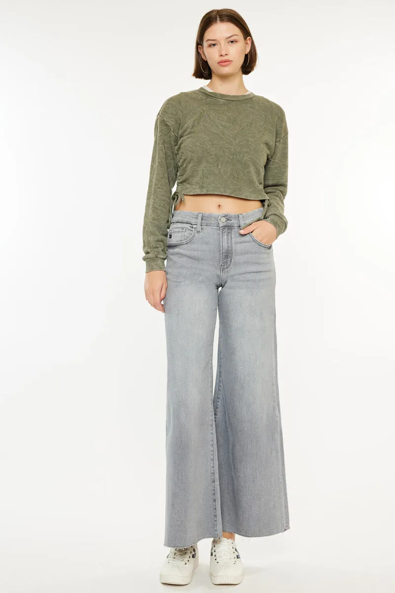 Bada High Rise Cropped Palazzo Jeans