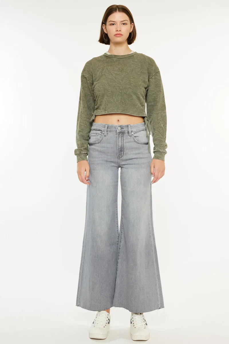 Bada High Rise Cropped Palazzo Jeans