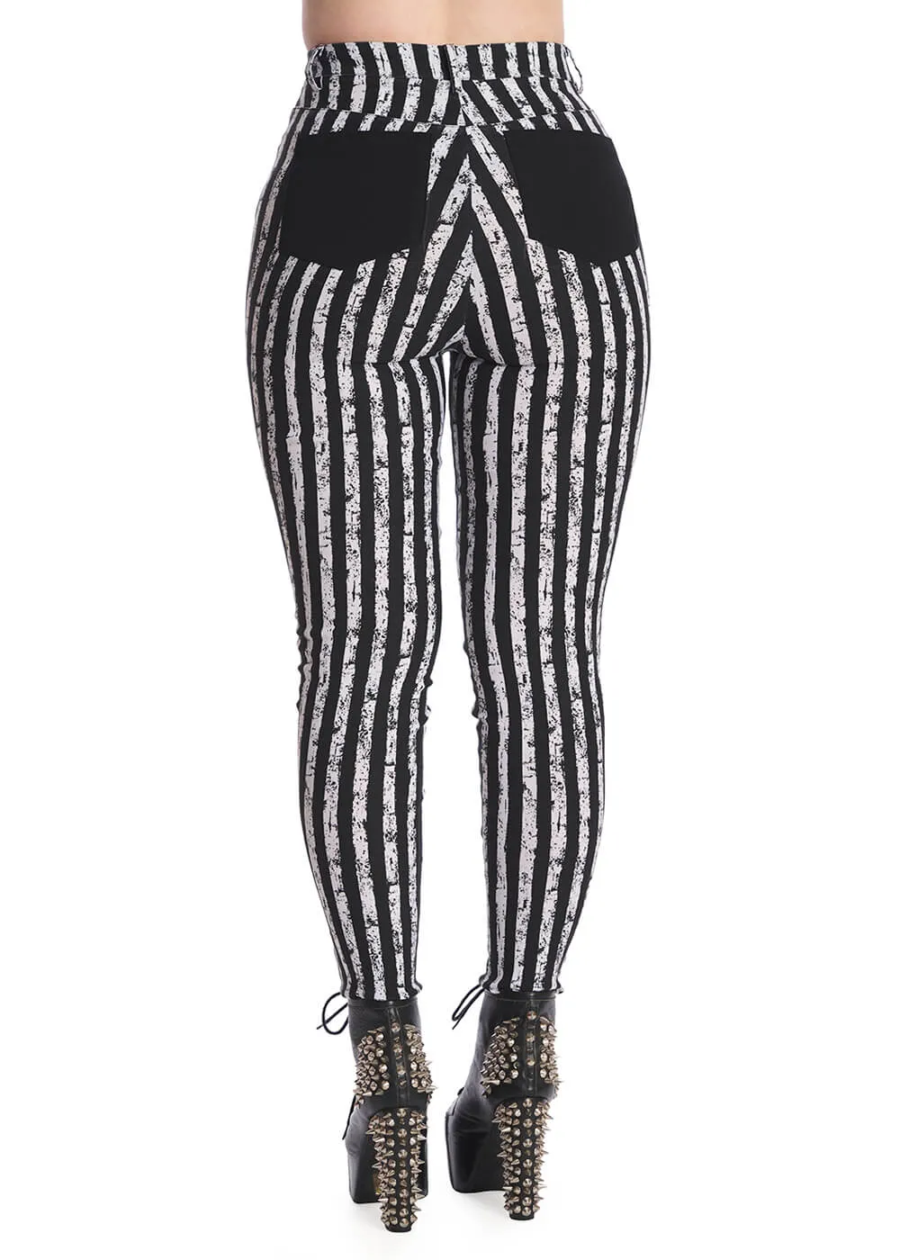 Banned Spooky Nightwalks Trousers Black White