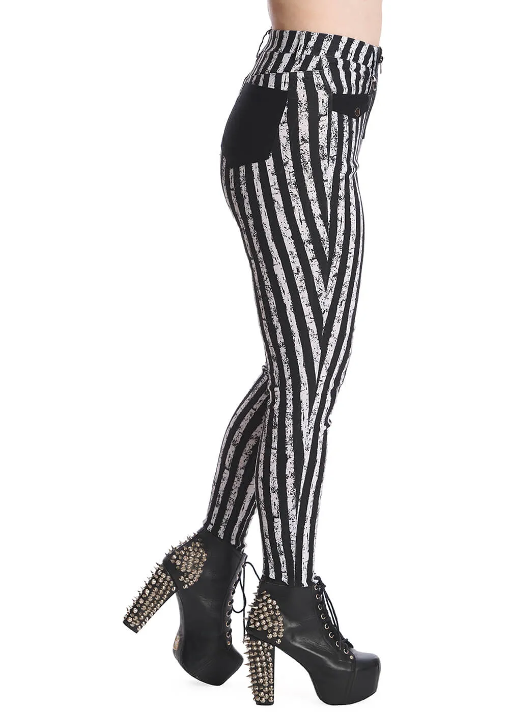 Banned Spooky Nightwalks Trousers Black White