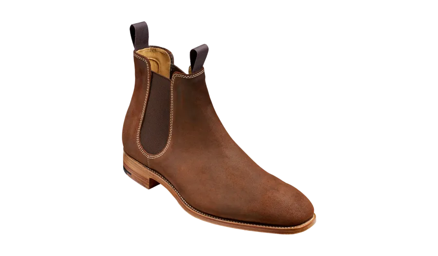 Barker Mansfield Classic Chelsea Boots - Brown Waxy Suede