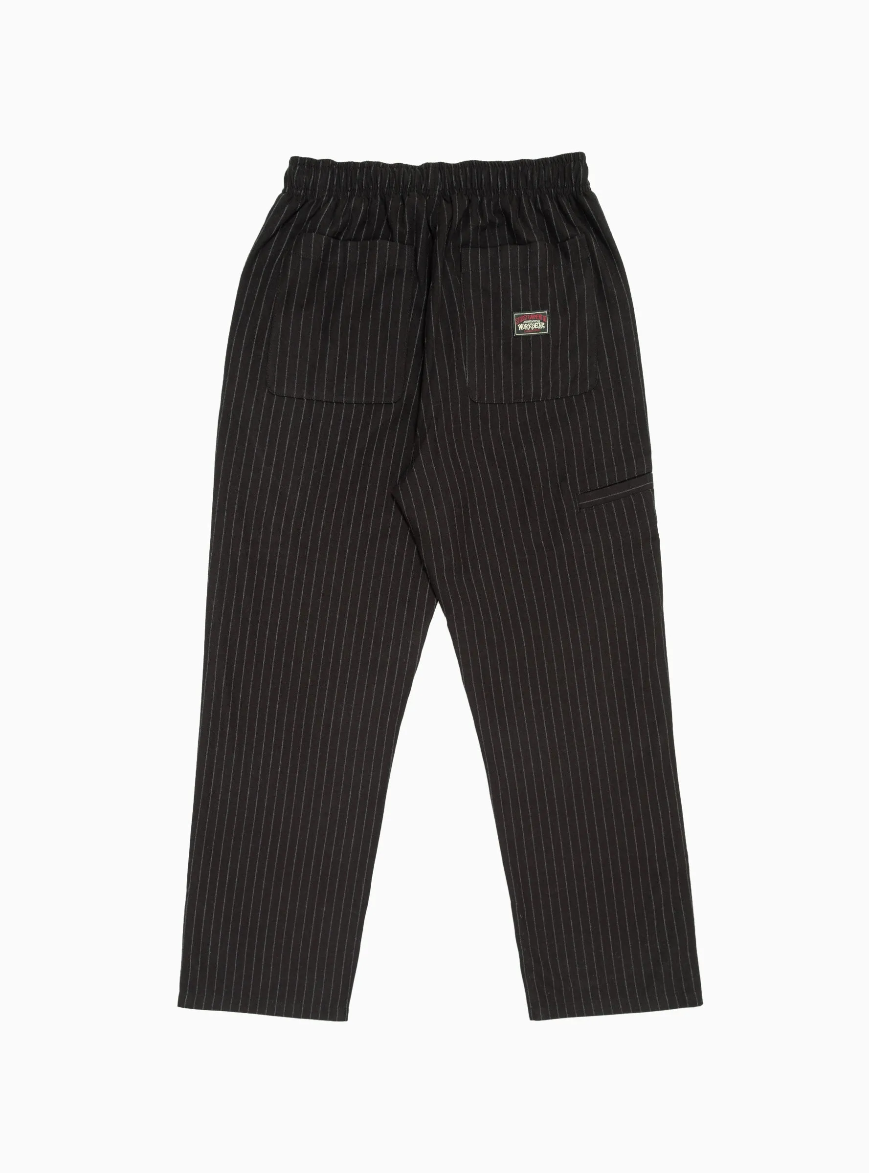 Beach Wool Trousers Black Stripe