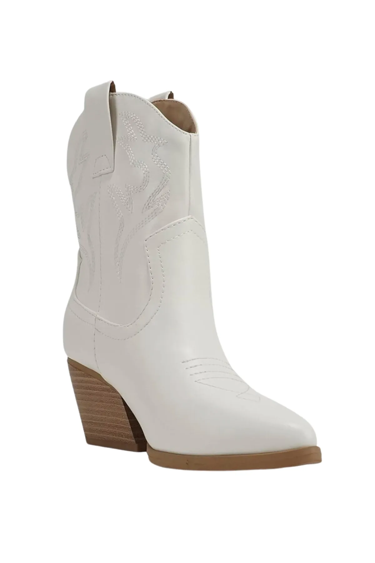 Belle Short Cowboy Boots - White