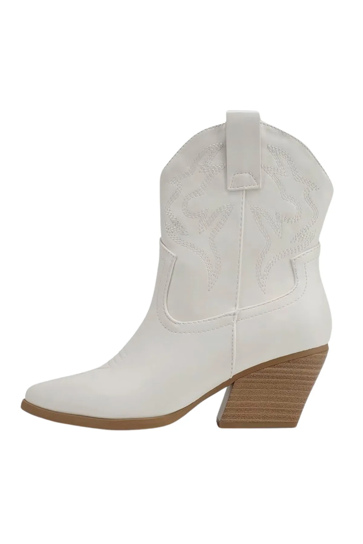 Belle Short Cowboy Boots - White