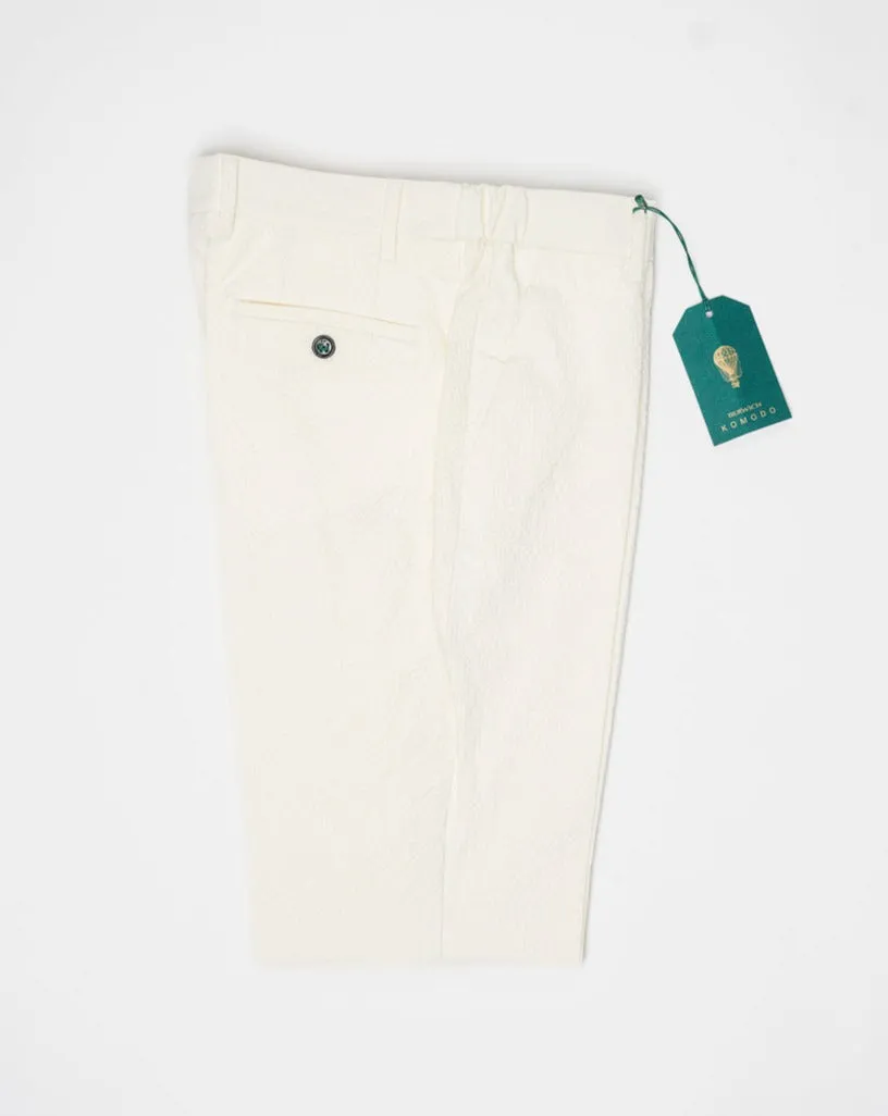 Berwich Morello Elax Seersucker Trousers / Chalk