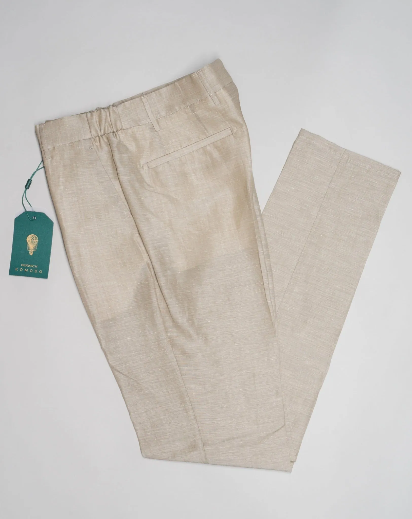 Berwich Morello Elax Wool & Linen Trousers / Desert