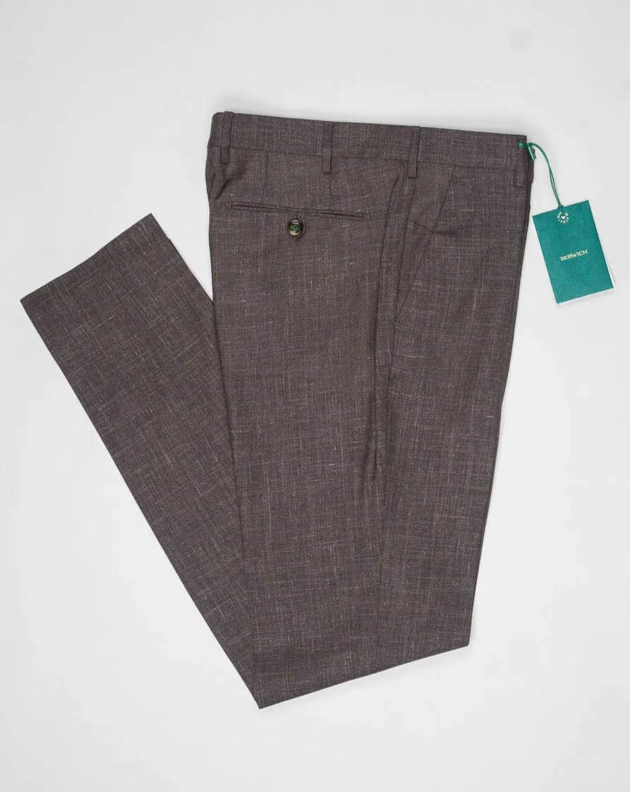 Berwich Morello Loro Piana Summertime Trousers / Brown