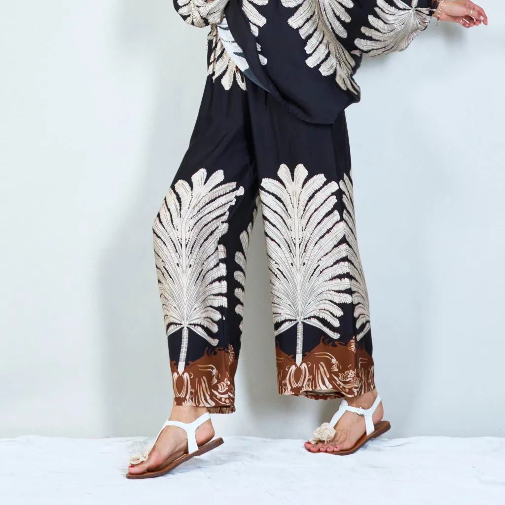 Boho chic wide-leg trousers wholesale