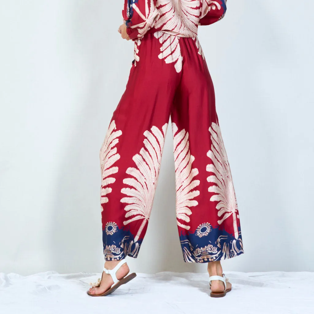 Boho chic wide-leg trousers wholesale