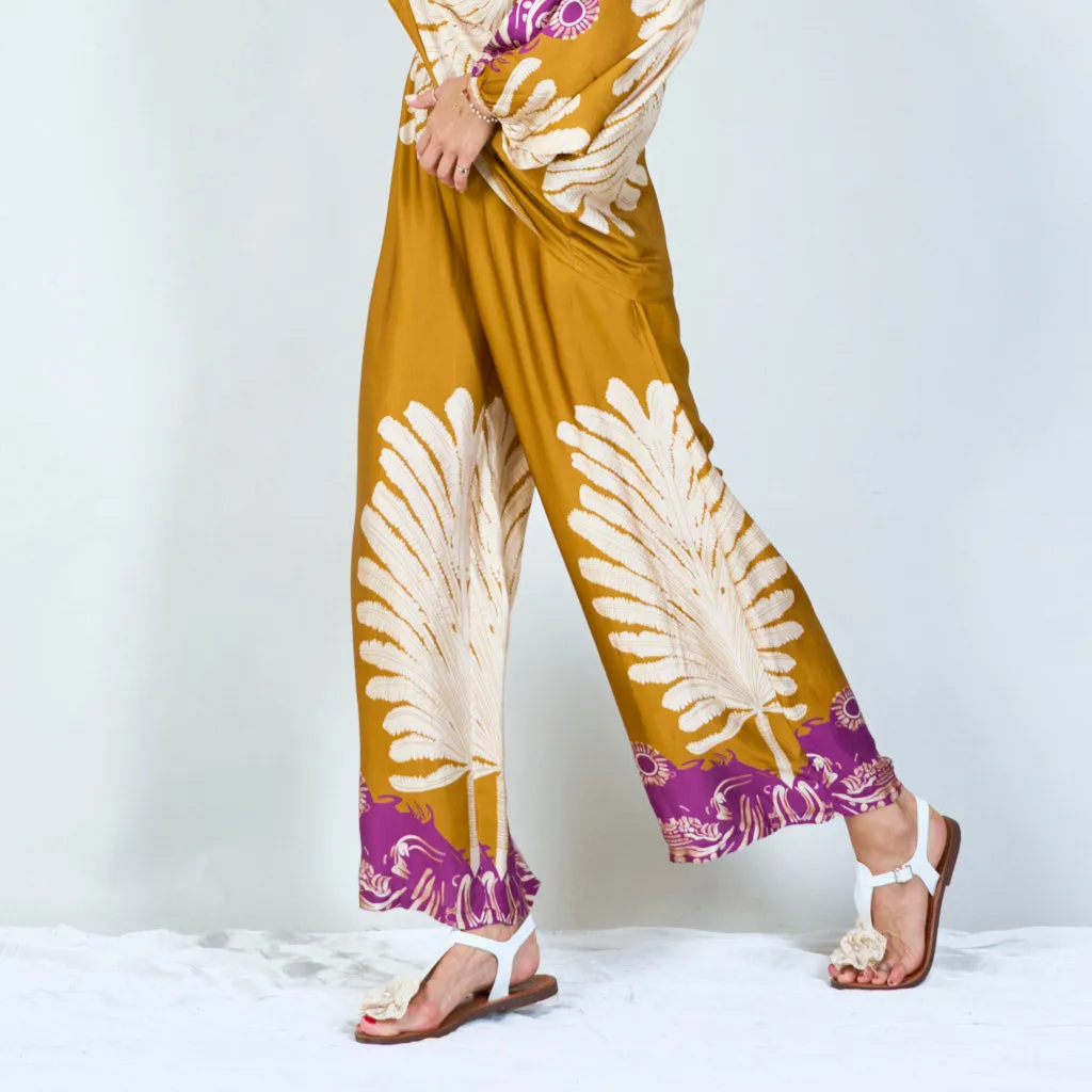 Boho chic wide-leg trousers wholesale