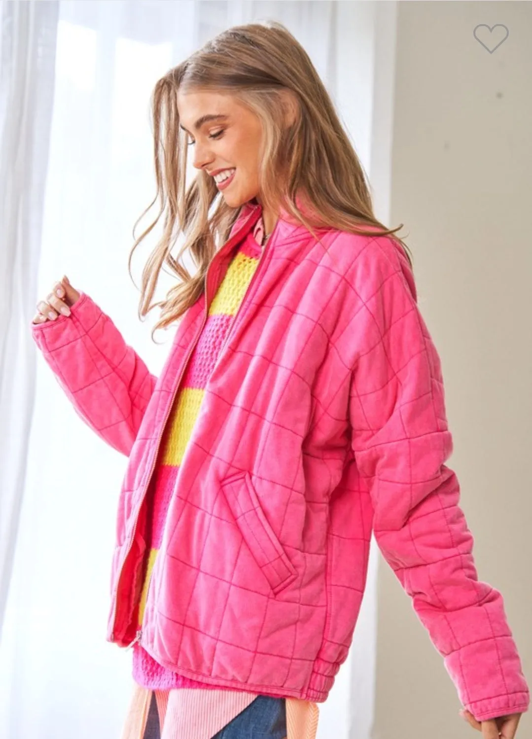 Brooke Quilted Coat - Bubblegum