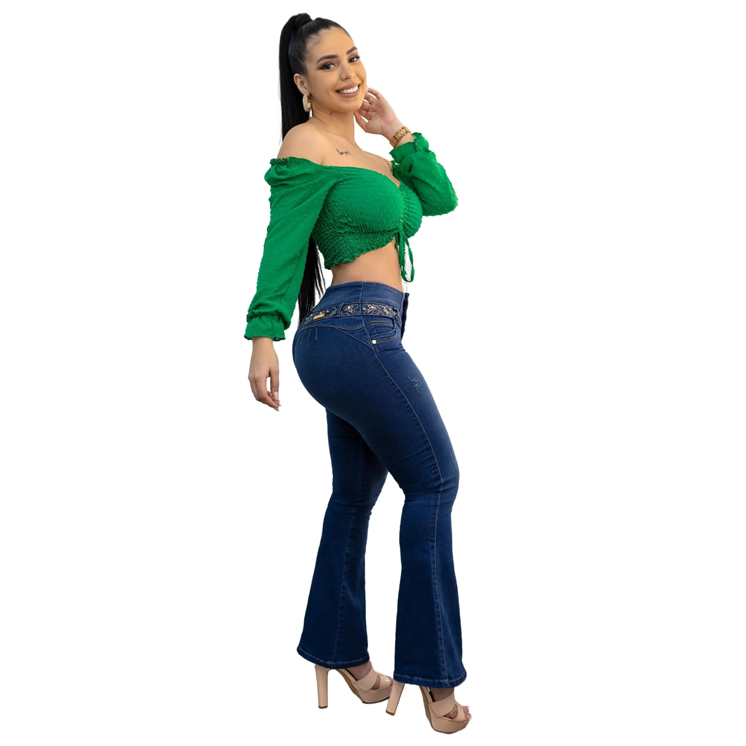 Campana Jeans Bordado Pretina