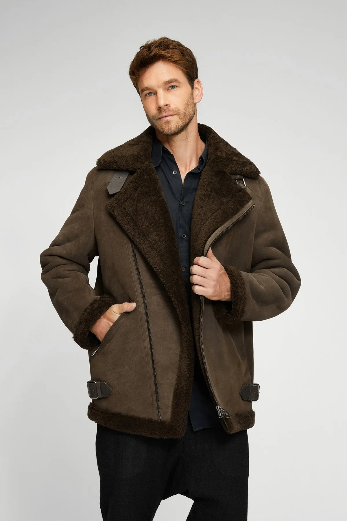 Charlie - Brown Tobacco Shearling Coat