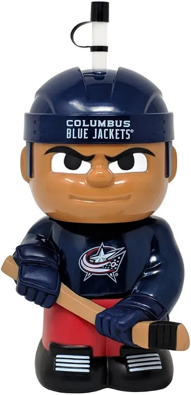 Columbus Blue Jackets NHL Hockey 16oz. Big Sip Water Bottle With Reuse-able Straw