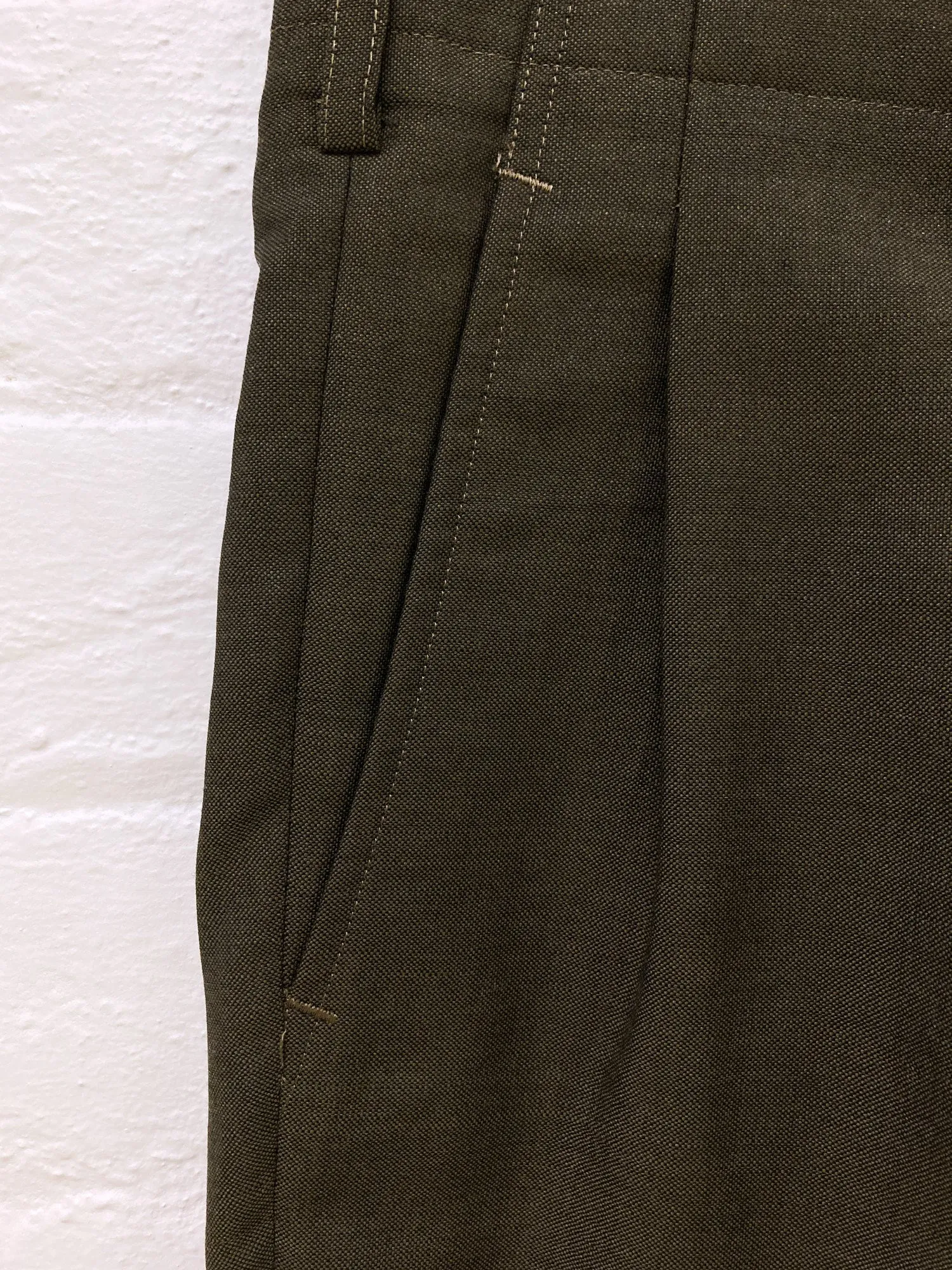 Comme des Garcons 1994 dark khaki brown wool cropped trousers - M