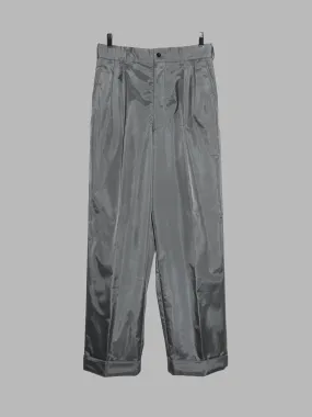 Comme des Garcons Homme 1996 silver pleated wide leg trousers - S