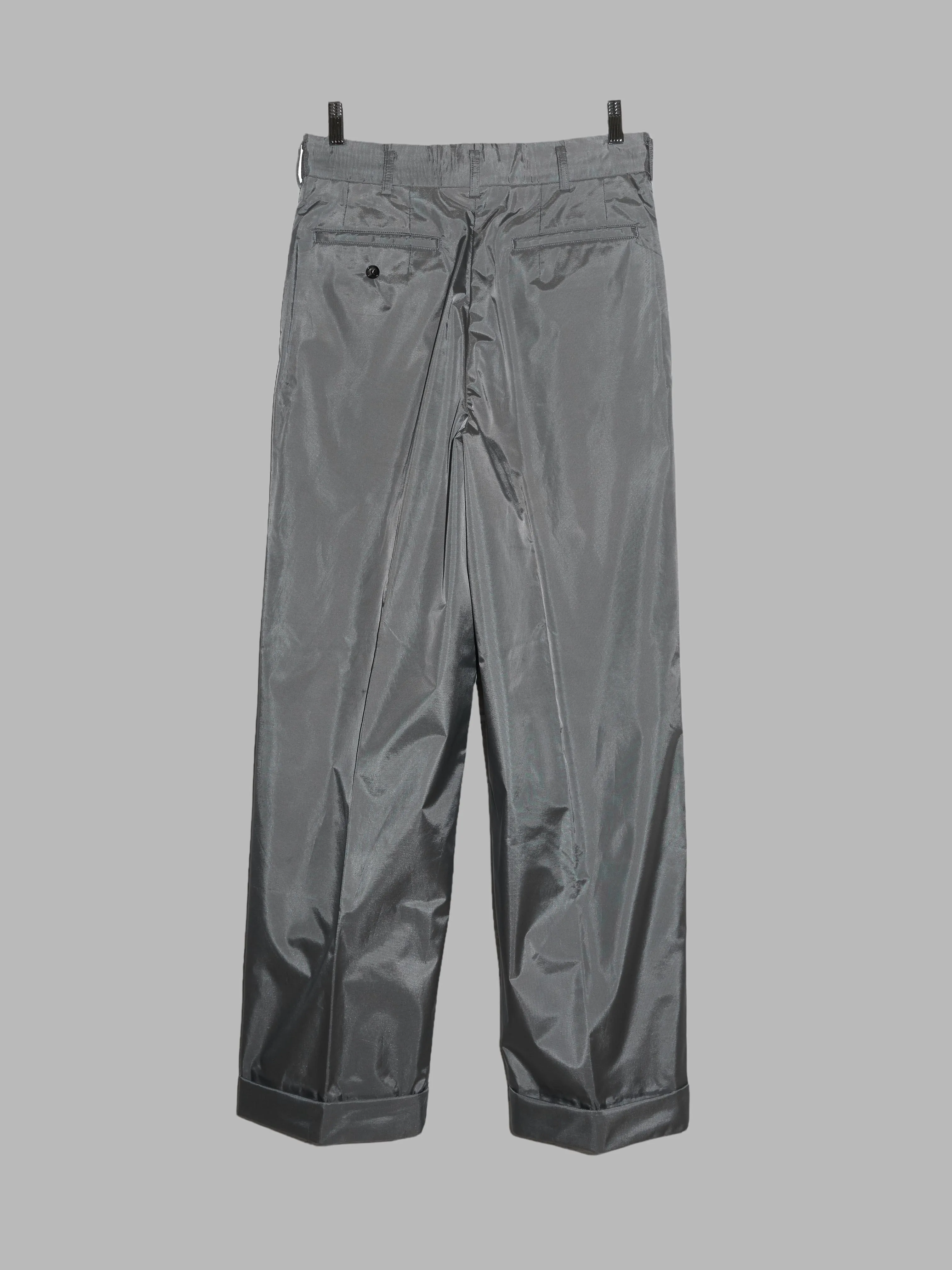 Comme des Garcons Homme 1996 silver pleated wide leg trousers - S