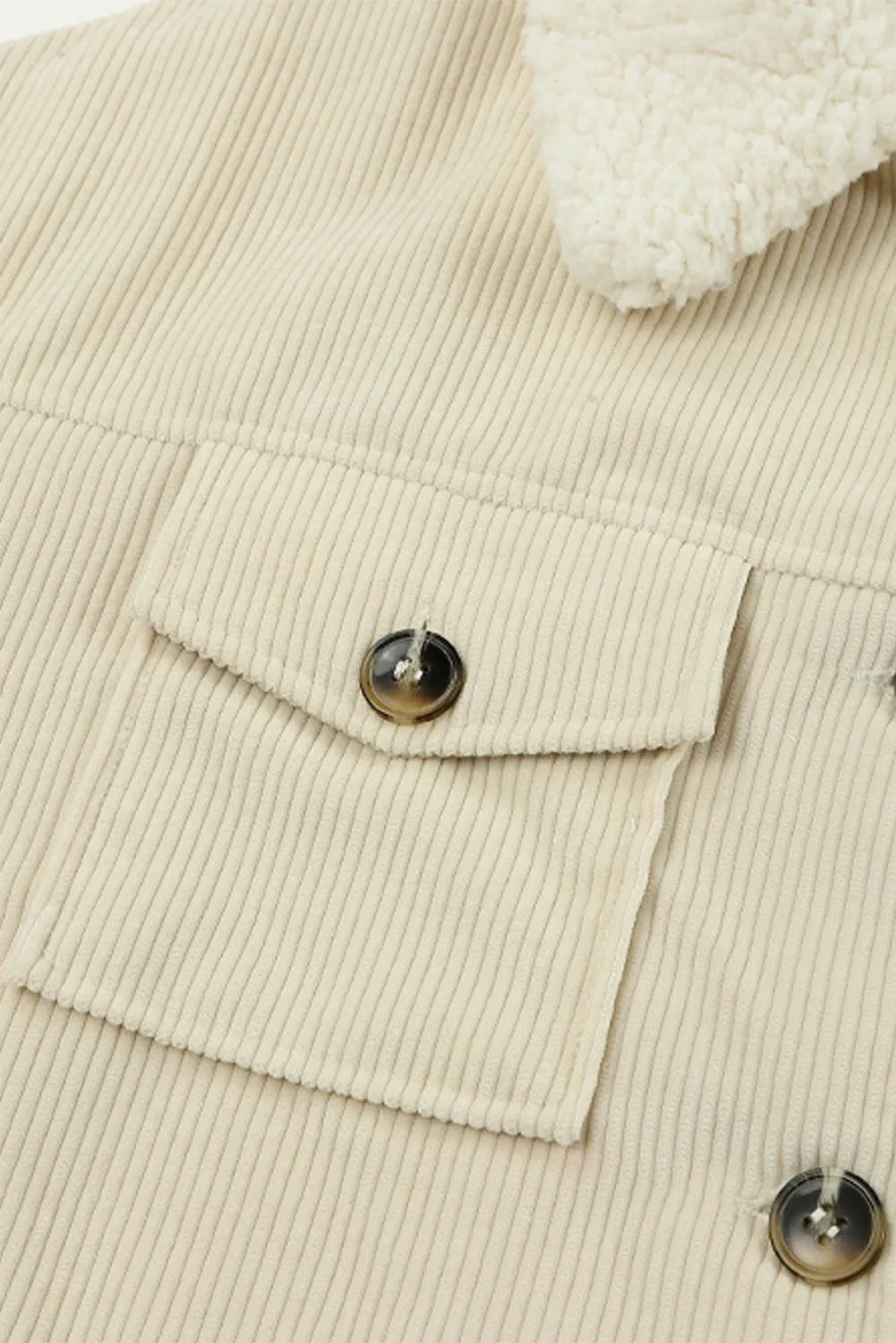 Corduroy Winter Warm Jackets Fleece Lining Shacket Coats Outwear