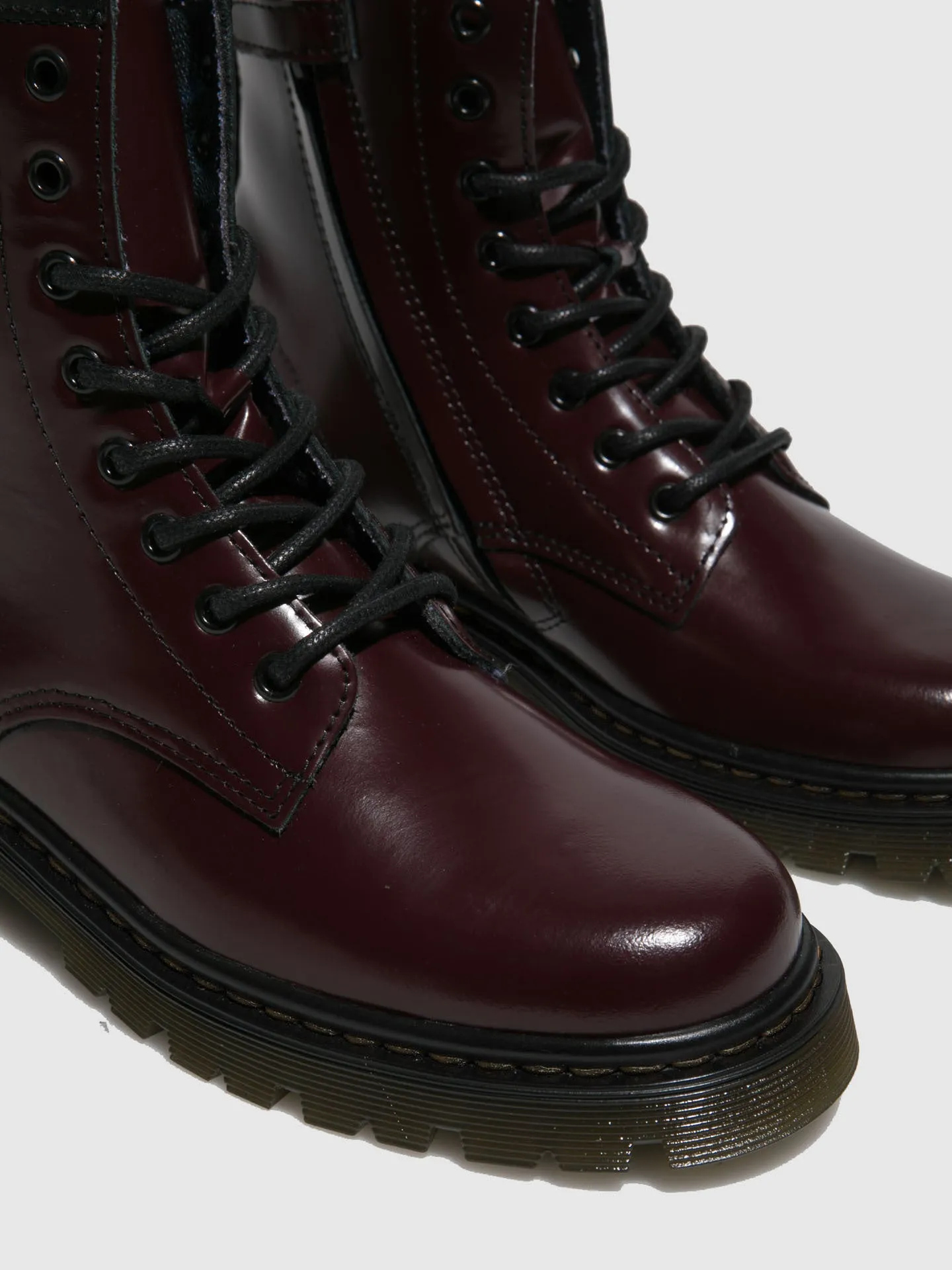 Crimson Lace-up Boots