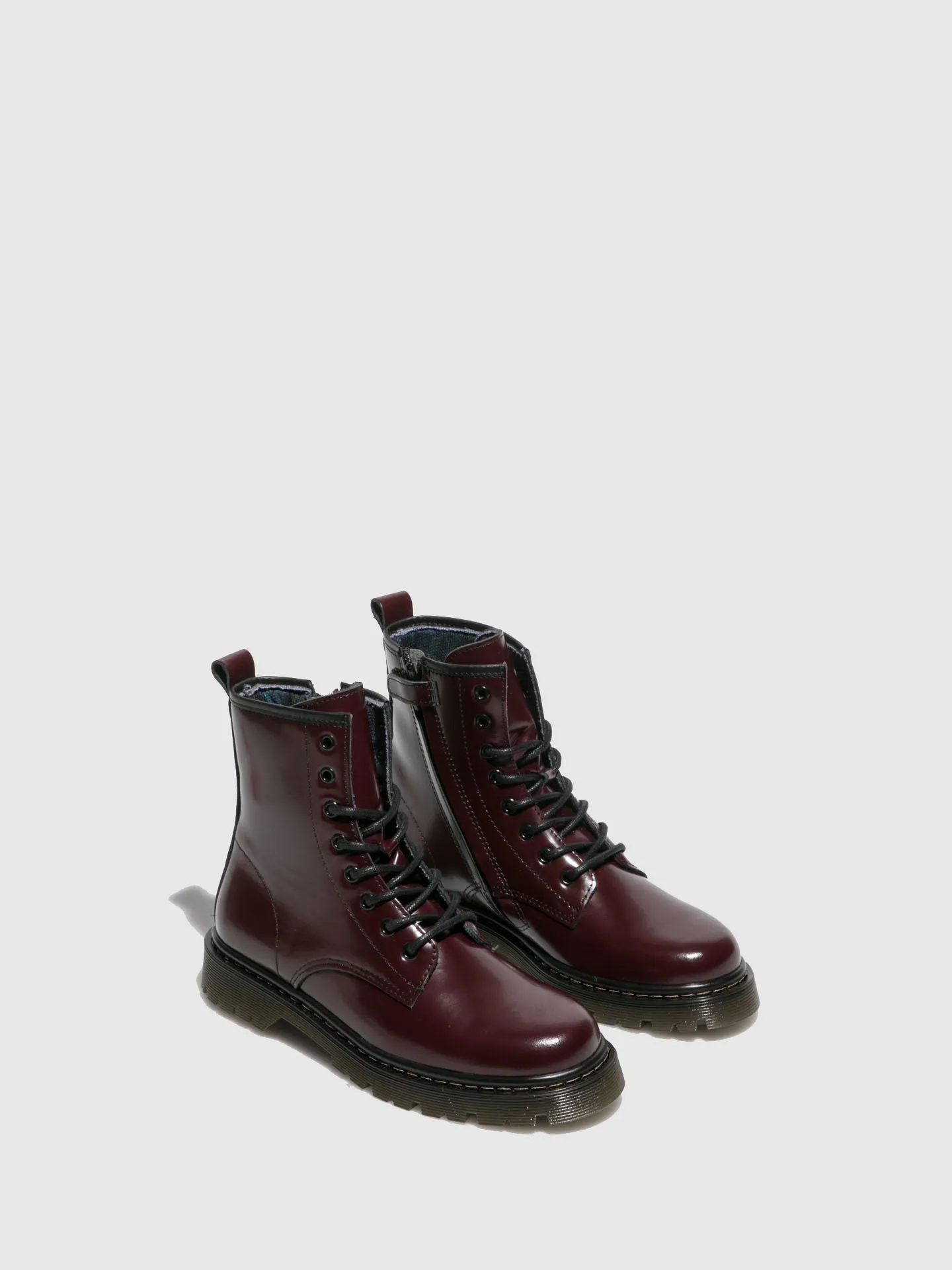 Crimson Lace-up Boots