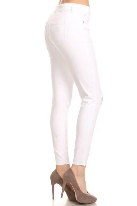 Cropped White Skinny Jeans - EP3048