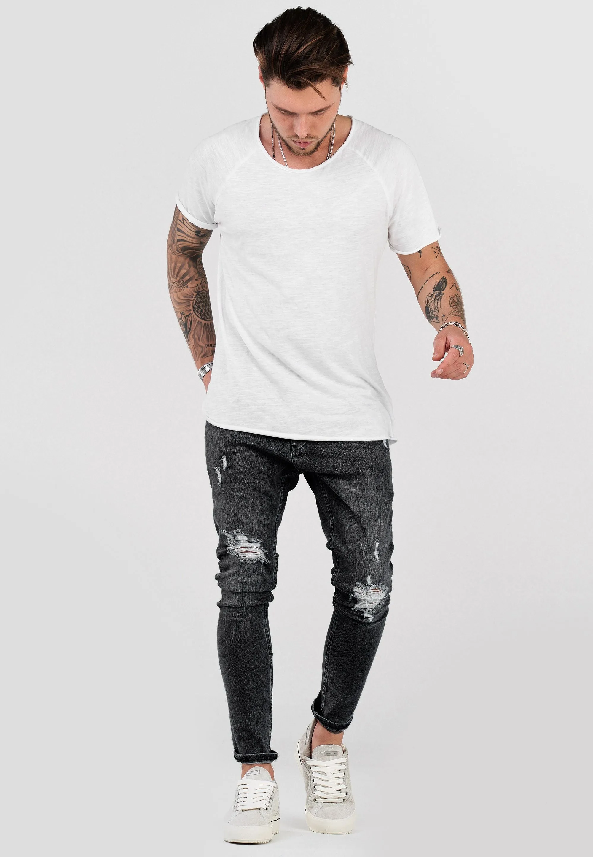 Destroyed Jeans Schwarz 3496