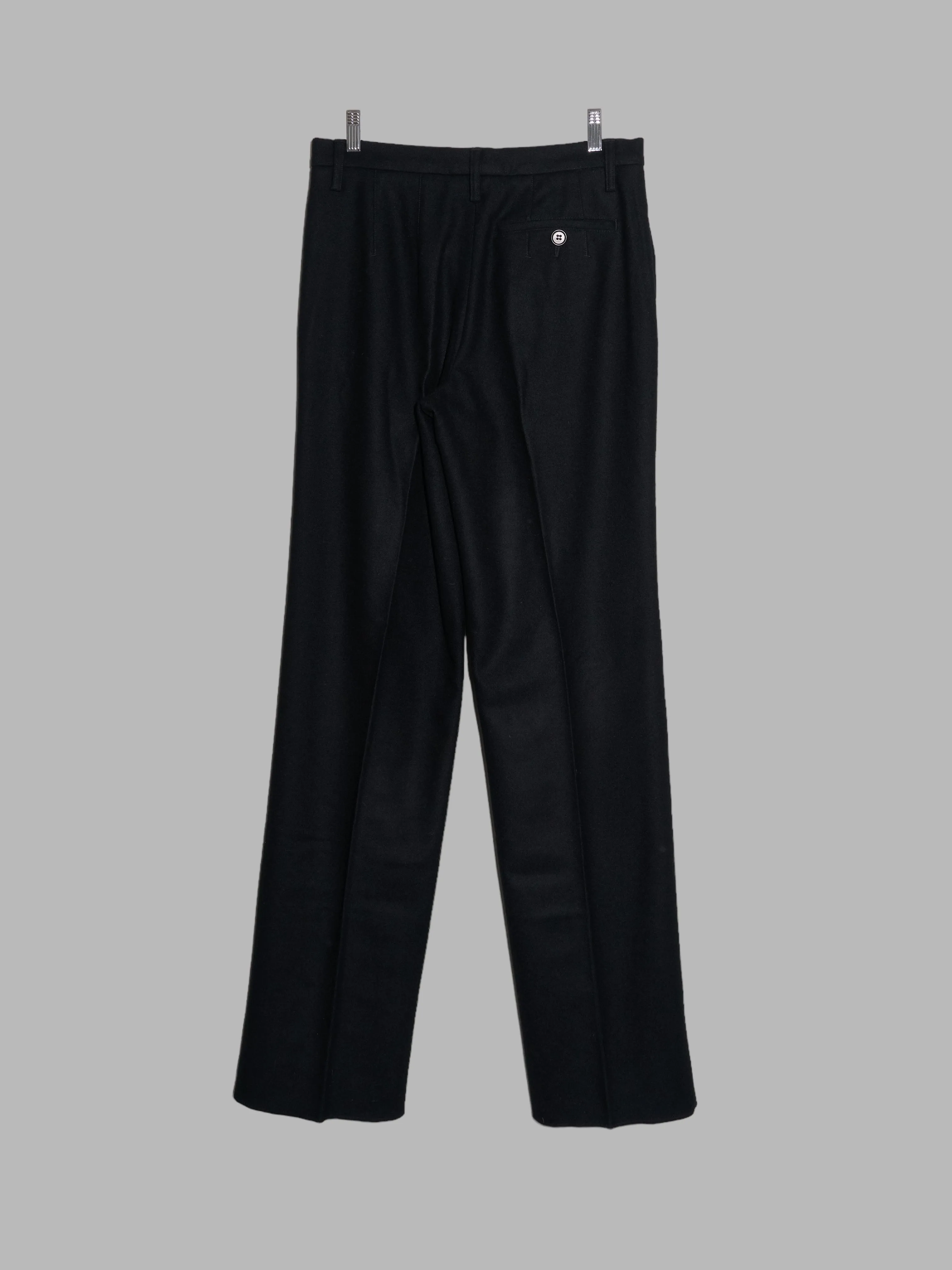 Dirk Bikkembergs 1990s 2000s black wool pleated trousers - M S