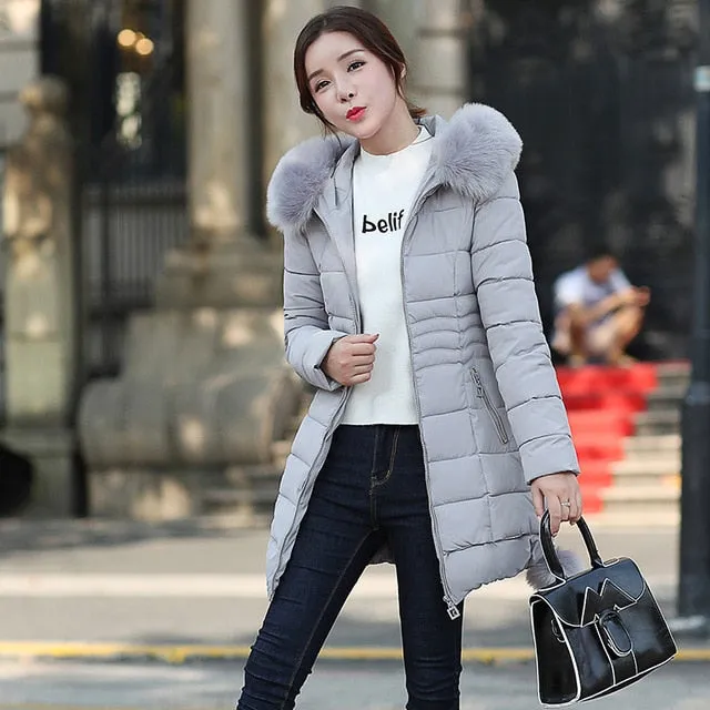 Faux Fur Parkas Women 2021 New Winter Down Cotton Jacket Women Thick Snow Wear Winter Coat Lady Clothing Female Jackets Parkas