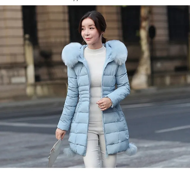 Faux Fur Parkas Women 2021 New Winter Down Cotton Jacket Women Thick Snow Wear Winter Coat Lady Clothing Female Jackets Parkas