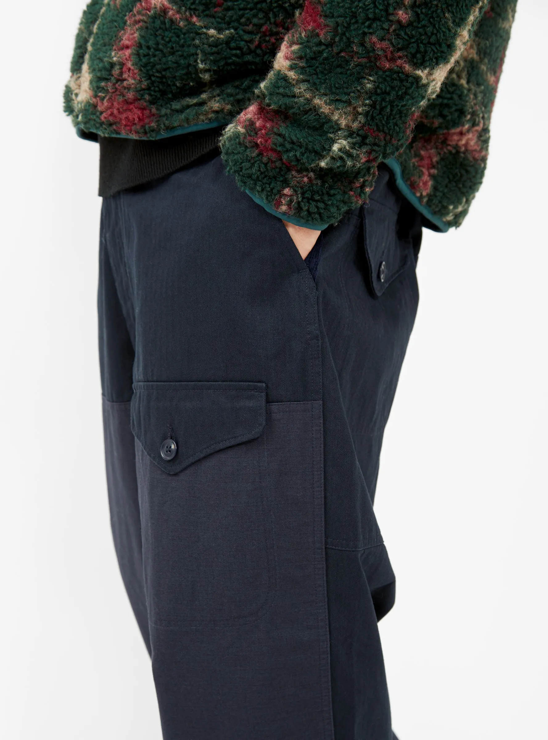 Field Herringbone Twill Trousers Dark Navy