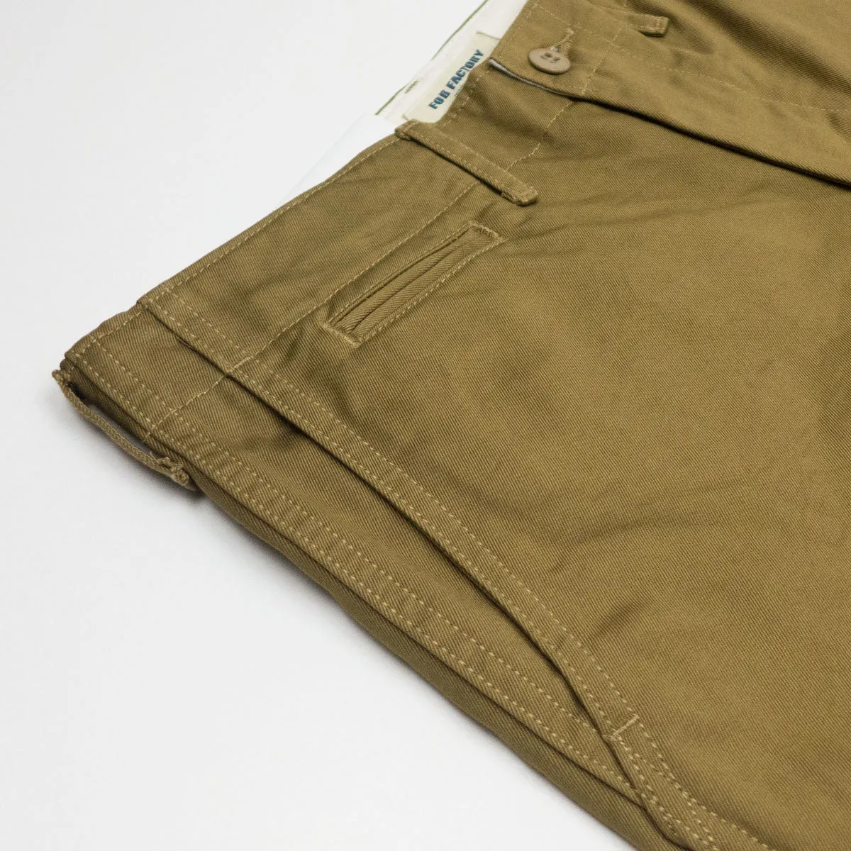 FOB Factory - Narrow US Chino Trousers - Khaki