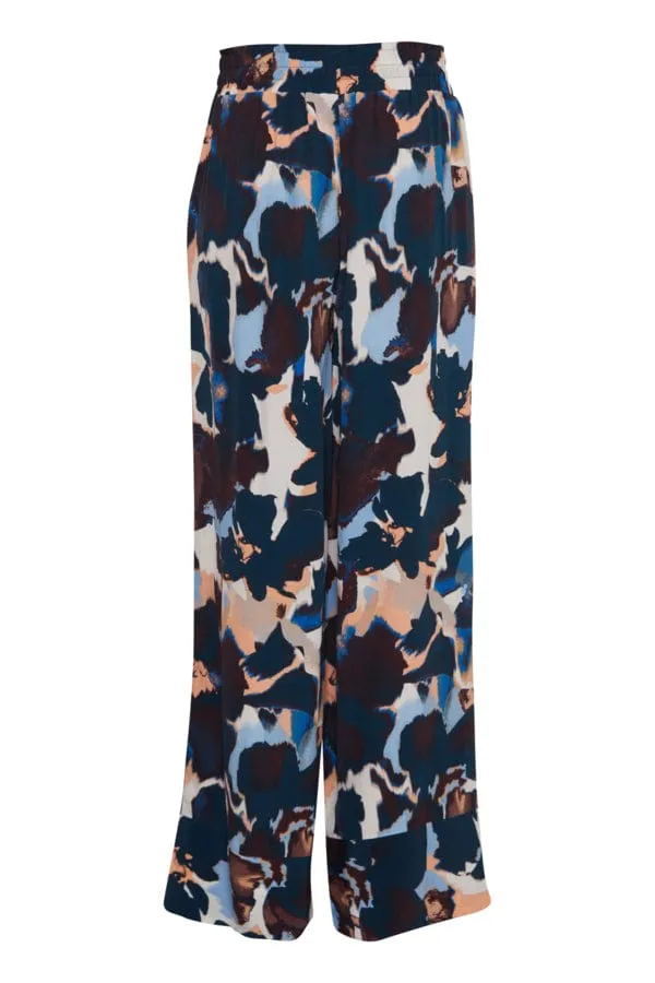 Fransa Wide Leg Printed Trousers Multi