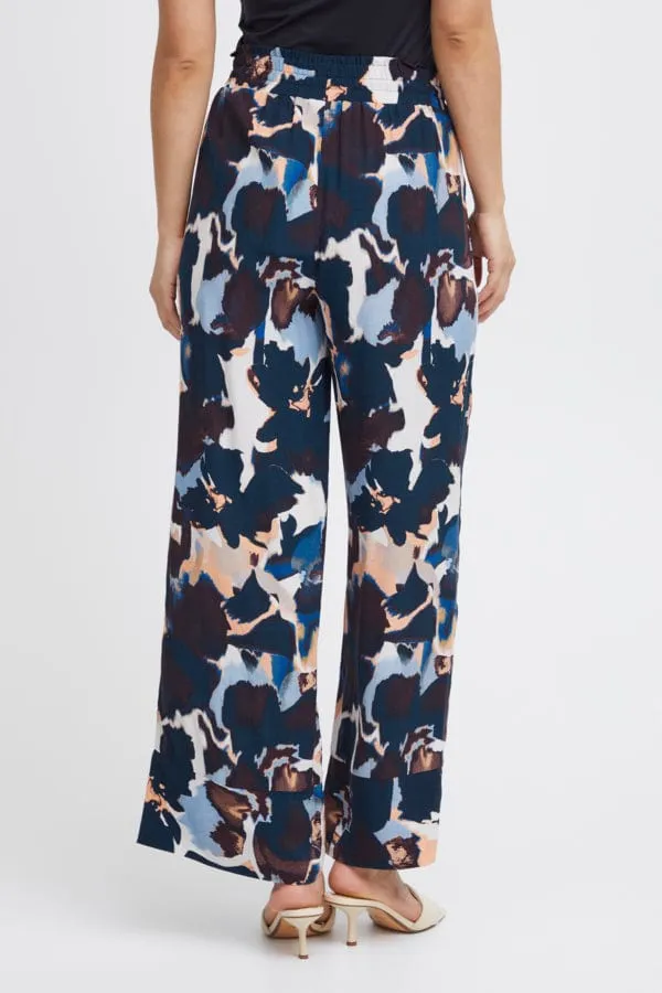 Fransa Wide Leg Printed Trousers Multi