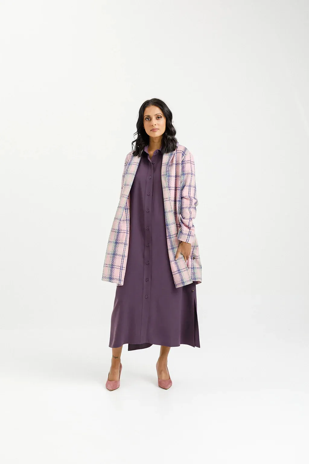 Haley Coat | Pink Plaid