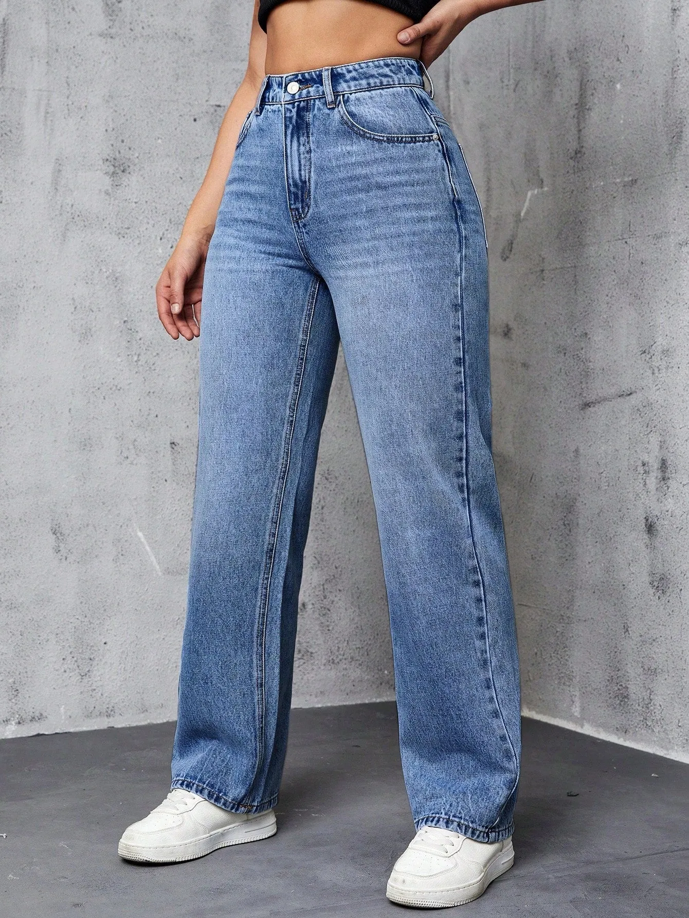 High Rise Straight Leg Jeans